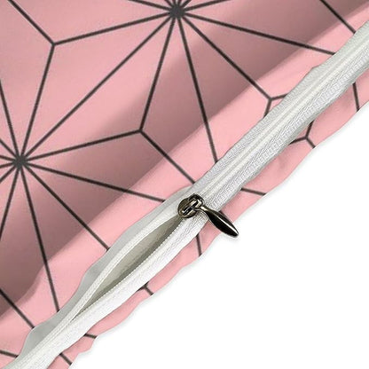INFLAG Anime Bedding Set - Soft Brushed Microfiber 90x90 Inches Duvet Cover Set, 3 Piece, 1 Duvet Cover with Zipper Closure and 2 Pillow Shams (Queen,Pink)