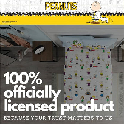 Collectibles Peanuts Snoopy Bedding Super Soft Cozy Microfiber 4 Piece Full Sheet Set, (Officially Licensed Product) By Franco