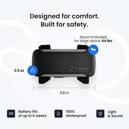 Tractive XL Smart Dog GPS Tracker | Live Pet Tracker with Virtual Fence | Vital Signs Monitoring of Heart & Respiratory Rate | Up to 6-Weeks Battery Life | Dog Collar Attachment (Black)