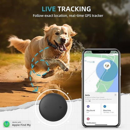 GPS Tracker for Dogs (iOS Only) Pet Activity Tracker, GPS Cat Tracker | No Monthly Fee, Compatible with Apple Find My, Anti-Lost, Finder Tag for Vehicles/Pets/Kids/Items (2 Pack)