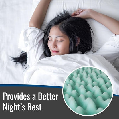 DMI Foam Mattress Topper, Egg Crate Foam Pad, Mattress Pad and Bed Topper for Support, Air Circulation, Pressure Relief and Weight Distribution, Full Size Mattress, 50 x 72 x 2, Blue