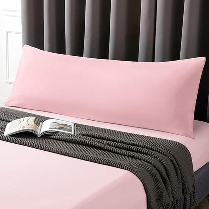 MILVOWOC 2Pcs Brushed Microfiber Body Pillowcases - 20 x 48 Inch, Dusty Pink Pillow Case Set Non Slip Envelope Pillow Cover with Moisture Absorption and Anti-Wrinkle