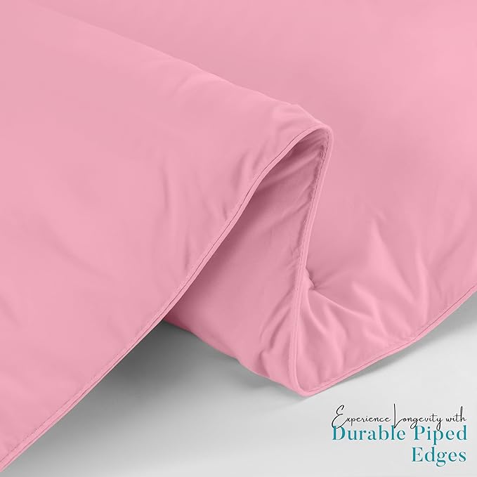 Utopia Bedding Comforter Duvet Insert, Quilted Comforter with Corner Tabs, Box Stitched Down Alternative Comforters Twin Size (Pink)