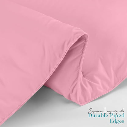 Utopia Bedding Comforter Duvet Insert, Quilted Comforter with Corner Tabs, Box Stitched Down Alternative Comforters Twin Size (Pink)