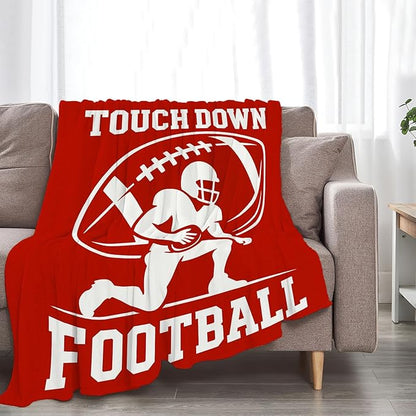 American Football Blanket Super Soft Warm Fluffy Fleece Flannel Ball Sports Throw Blanket Cozy Fuzzy Plush Stuff Bedding Blankets Gifts for Teens Boys Kids Women Girls Adults 50"X40"