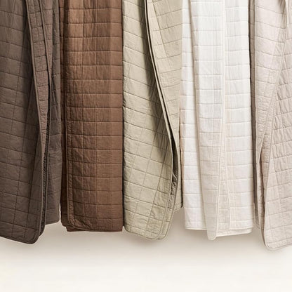 EVERGRACEHOME 100% Cotton Box Stitch Quilt Bedding Set King Size 3 Pieces, Garment-Washed Lightweight Soft Cozy Coverlet, Oversized Quilted Bedspread Sets with 2 Shams for All Season, Sienna Brown