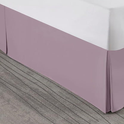 Nestl Peach Twin Bed Skirt - Twin Size Bed Skirt 14 Inch Drop - Brushed Microfiber Bed Skirts - Hotel Quality Pleated Bed Skirt - Shrinkage & Fade Resistant