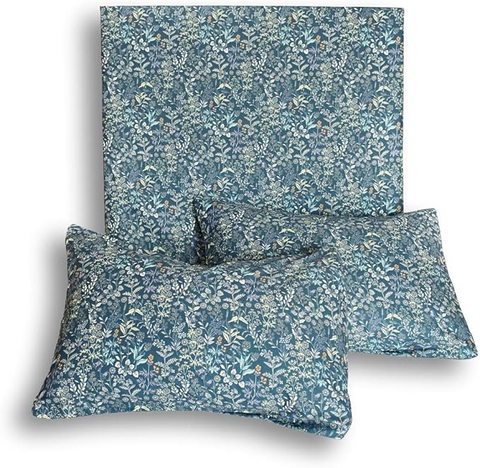 mixinni Small Blue Flower Duvet Cover Twin XL Teen Girls Floral Duvet Comforter Cover Soft Cotton Bedding Set with Zipper Closure 4 Corner Ties for Girls-Twin XL