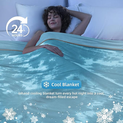 inhand Cooling Blanket Full Size (80"x90"), Cooling Blankets for Hot Sleepers, Absorbs Heat to Keep Adults Cool for Summer Nights Sweats, Thin Cold Lightweight Blanket for Couch Bed, All Season Use