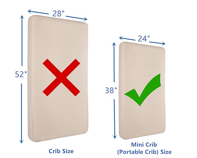 American Baby Company 2 Pack Waterproof Fitted Mini Crib Mattress Protector 38" x 24" - Quilted, Noiseless, Soft & Breathable Pack n Play and Mini Crib Mattress Cover