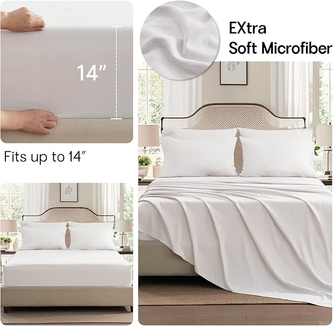 Anluoer White Twin Comforter Set 5 Pieces, Bed in a Bag with Sheets, All Season Bedding Sets with 1 Comforter, 1 Pillow Sham, 1 Pillowcase, 1 Flat Sheet, 1 Fitted Sheet