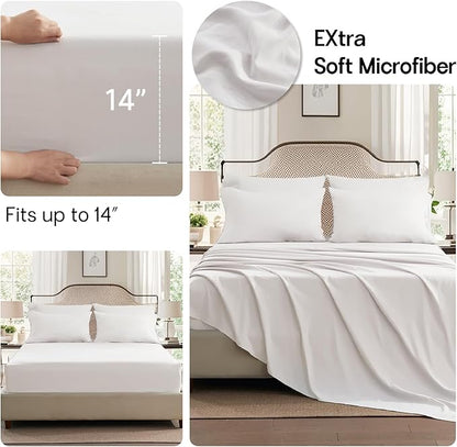 Anluoer White Twin Comforter Set 5 Pieces, Bed in a Bag with Sheets, All Season Bedding Sets with 1 Comforter, 1 Pillow Sham, 1 Pillowcase, 1 Flat Sheet, 1 Fitted Sheet