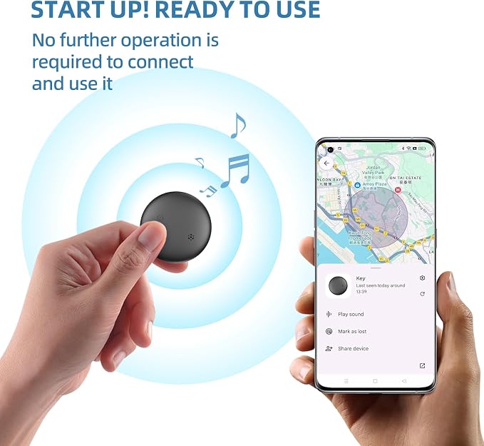 4 Pack Android Airtag, IP68 Waterproof Bluetooth Tracker Tag | Google Certified Key Finder/Luggage Tracker/Item Locator Compatible with Google Find My Device for Wallet, Kids, Pets