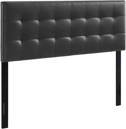 Modway Lily Tufted Faux Leather Upholstered King Headboard in Black