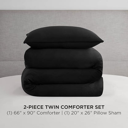 Juicy Couture Black Velour Twin/Twin XL Comforter Set - 2 Piece Luxury Bedding Ensemble