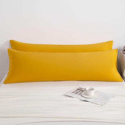 NTBAY 2-Pack Body Pillowcases, 20x54 inches, Ginger Yellow, Soft, Wrinkle, Fade Resistant, Envelope Closure, Microfiber, 2 Pieces