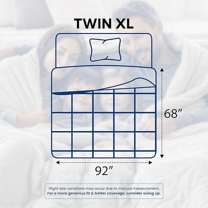 Utopia Bedding Comforters Twin XL Size, All Season Duvet Insert, Down Alternative Box Stitched Bed Comforter with Corner Tabs, Machine Washable (White)