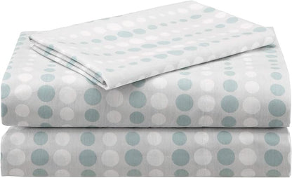 Madison Park Essentials Bed in a Bag Comforter, Vibrant Color Design All Season Down Alternative Cover with Complete Cotton Sheet Set, Full(78"x86"), Knowles, Circular Aqua, 9 Piece