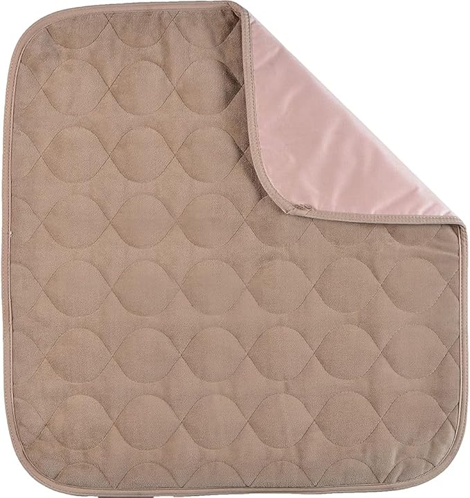 NOVA Waterproof Reusable Underpad for Chair, Seat, Furniture or Bed with Velour Soft Top Layer, Washable Incontinence Seat & Surface Overlay, Super Absorbent, 22” x 21” Size, Brown