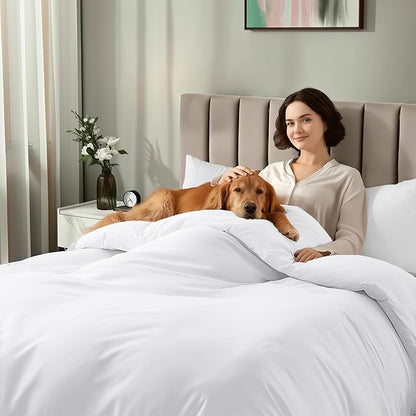 Utopia Bedding Duvet Cover King with Fitted Sheet (78x80) - 2 Pillow Case King - All Season Luxury Bed in a Bag with Zippered Duvet Cover - No Comforter (White)