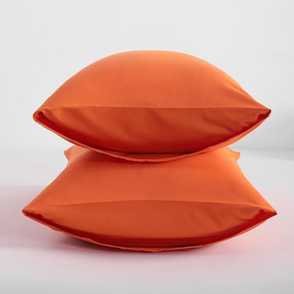 NTBAY Brunt Orange Microfiber Pillowcases, Set of 2, 20x26 Inches, Soft, Wrinkle, Fade Resistant, Machine Washable