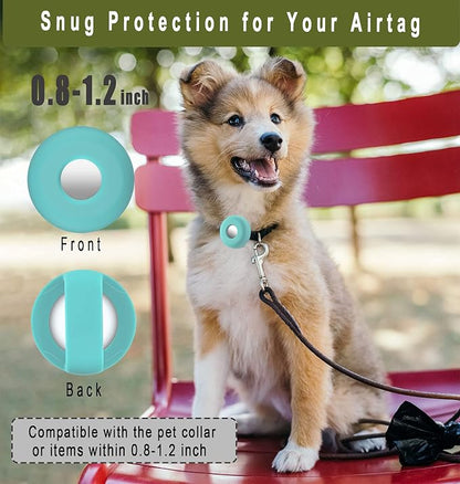 for Airtag Holder for Dog Collar, Cibaabo Silicone Air Tag Case Cover Compatible with Apple Airtags for 0.8-1.2inch Cat Pet Collar Harness Loop | for 0.8-1.2inch Pet Collar | doesn't dangle | Compact | Easy Installation | Compatible with Apple Airtags
