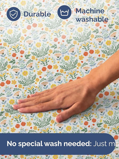 Floral Sheets - Flower Print Bed Sheet Set - 1 Flat, 1 Fitted & 1 Pillowcase w/ Deep Pockets - Comfy, Cozy, Wrinkle & Fade Free - Boho Botanical Bedding - Soft, Breathable & Cooling - Twin XL Size Set