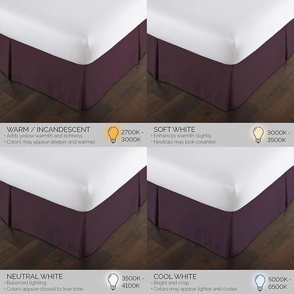 Southshore Fine Living, Inc. King Size Bed Skirt, 14-Inch Drop Pleated Bed Skirt for King Mattress Dust Ruffle for King Size Bed, Purple