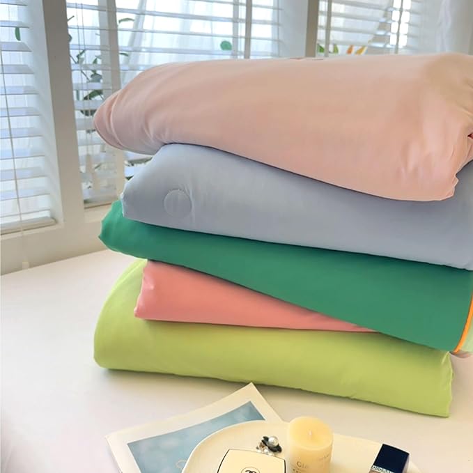 Sheal Cooling Comforter Queen Size 80'' x 90'', Q-Max Rating of >0.4, Double-Sided Cool Tech Comforter & Colors, All-Season Lightweight Blanket to Quickly Cool Down, Watermelon Green