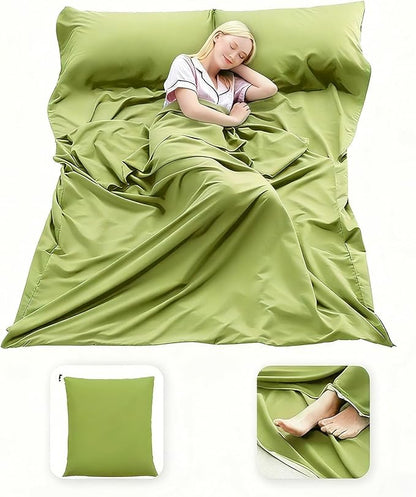 Sleeping Bag Liner Lightweight Compact Sleeping Bag Sack Portable Clean Travel Sheet Camping Sleep Sheet for Backpacking Hotel Hiking