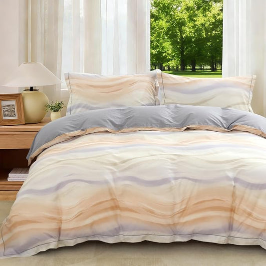 OAITE Duvet Cover Set Twin Size Floral Pattern Ultra Soft 100% Cotton Duvet Cover Sets 3-PC, Breathable Duvet Cover with Zipper Closure & Corner Ties(2 Pillow Shams,1 Duvet Cover)