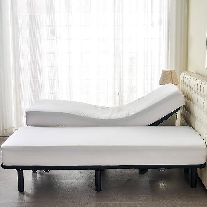 Waterproof Split Queen Mattress Protector for Adjustable Beds 30x80 (2PCs) Soft Cooling Jersey Fitted Matress Cover