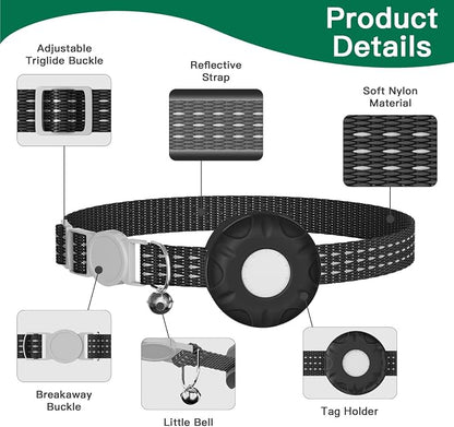 GPS Tracker for Cats, Mini GPS Cat Tracker, Smart Pet Activity Tracker, No Monthly Fee, Pet Tracker Compatible with Apple Find My(iOS Only), Anti-Lost, Finder Tag for Cars, Pets, Kids, Items, Black