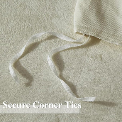 Ivellow Velvet Duvet Cover King Set Beige Velvet Duvet Cover King Comforter Cover 3Pcs Ultra Soft Duvet Cover Breathable Solid Luxury Flannel Velour Duvet Cover Zipper Closure Corner Tie