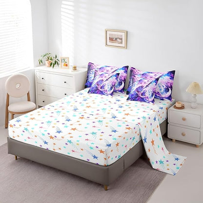 Erosebridal 7 Piece Anime Girl Twin Comforter Sets for Kids, Kawaii Japanese Anime Bedding Set Cartoon Girl Bed in A Bag Sci Fi Style Japanese Animation Sheet Set for Kids Girls Teens Bedroom