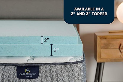 Serta ThermaGel Cooling, Pressure-Relieving Memory Foam Mattress Topper, 2 Inch, King, Made in The USA