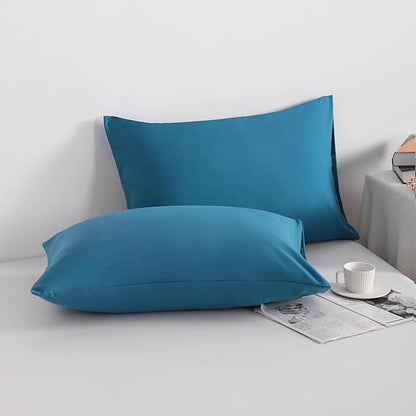 NTBAY King Pillowcase Set - 2 Pack Brushed Microfiber 20x40 Pillowcases - Soft, Wrinkle-Free, Fade-Resistant, Stain-Resistant, Teal Blue Pillowcases with Envelope Closure - 20x40 Inches, Teal Blue