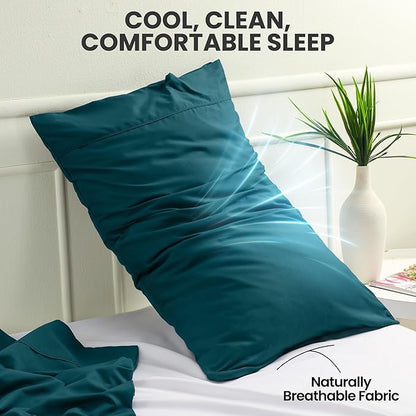 Utopia Bedding Pillow Cases King Size 2-Pack – Soft Brushed Microfiber – Envelope Closure – Perfect for Hospitals, Hotels, Guest Rooms – Oeko-TEX Certified, 20x40 Inches (Teal)