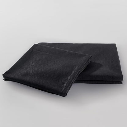 SLEEP ZONE Luxury Embossed Sheets Set Full Size, Black Honeycomb Pattern Sheet & Pillowcase Sets 4 Piece - Super Soft, Wrinkle Free, Fade Resistant, Deep Pocket 16" (Black, Full)