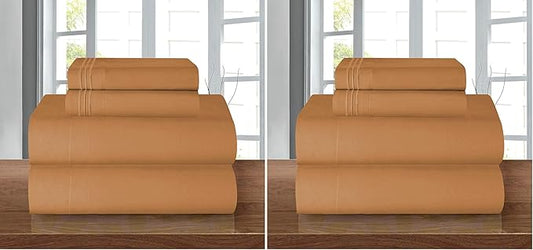 Elegant Comfort Luxury Soft 1500 Premier Egyptian 4-Piece Premium Hotel Quality Wrinkle Resistant Coziest Bedding Set, All Around Elastic Fitted Sheet, Deep Pocket up to 16inch, King, Bronze
