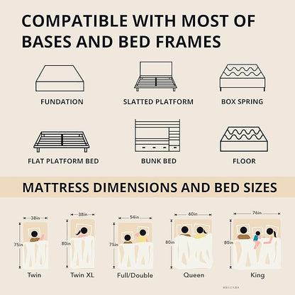 MLILY EGOHOME 14 inch Hybrid King Mattress, Memory Foam Pocket Spring Mattress with Cooling Cover, Bed in a Box, CertiPUR-US Certified, Made in USA, 76”x80”x14” Black