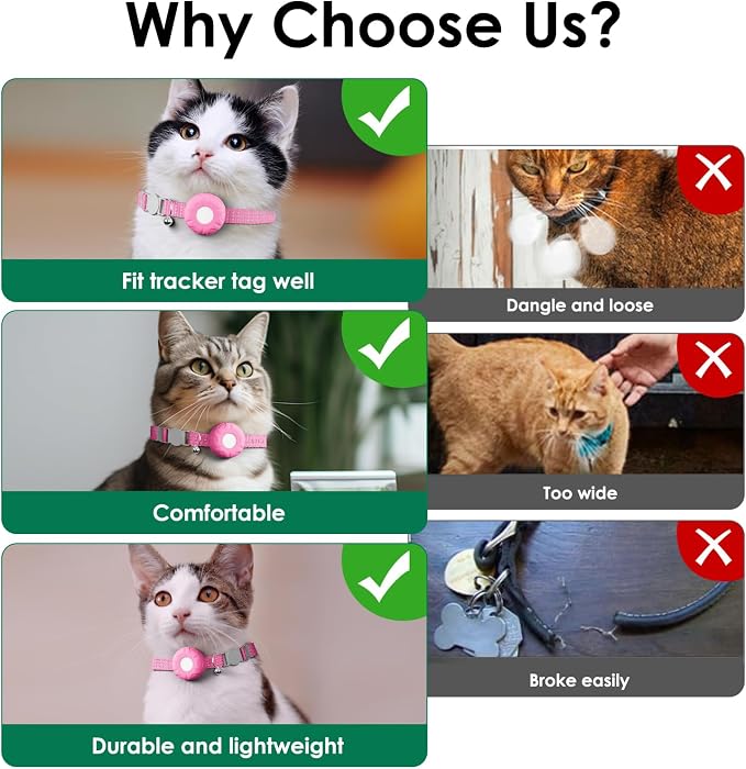 GPS Tracker for Cats-No Monthly Fee,Cat Tracker Compatible with Apple Find My App (Only iOS), Waterproof Pet Tracker,Real-Time Cat Trackers Collar for Pets,Kids,Luggage | 367-Day Battery Life|(Purple)