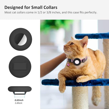 SimpleThings Airtag Cat Collar Holder, Pet Silicone Protective Case | 2Pack Waterproof Case Cover for Apple Air-tag Cat Dog Pet Collar Within 3/8 inch
