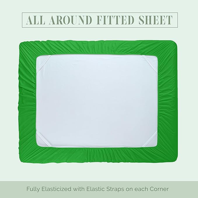 Elegant Comfort Luxurious 1500 Premium Hotel Quality Microfiber 4-Piece Sheet Set, 18-24 Inches Deep - Extra Deep Pocket Sheets - Ultra Soft 4PC Deep Pocket Sheets, California King, Emerald Green