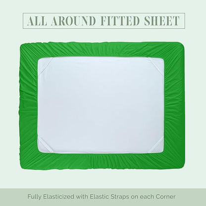 Elegant Comfort Luxurious 1500 Premium Hotel Quality Microfiber 4-Piece Sheet Set, 18-24 Inches Deep - Extra Deep Pocket Sheets - Ultra Soft 4PC Deep Pocket Sheets, King, Emerald Green