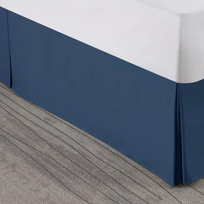 Nestl Navy Blue Full Bed Skirt - Full Size Bed Skirt 14 Inch Drop - Brushed Microfiber Bed Skirts - Hotel Quality Pleated Bed Skirt - Shrinkage & Fade Resistant