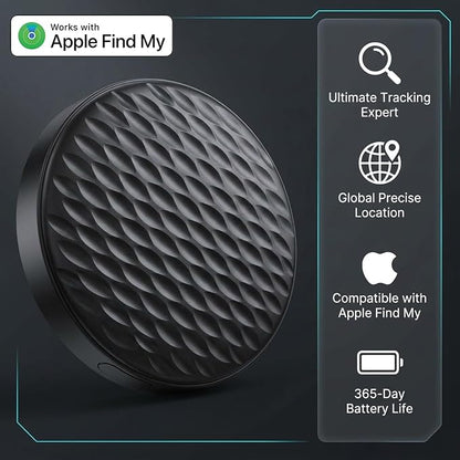 Mini GPS Tracker for Vehicles No Subscription (iOS Only) - 2 Pack | Car Tracker Tag with Audio, Hidden Tracking Device Work with Find My for Kids, Dogs, Key, Luggage