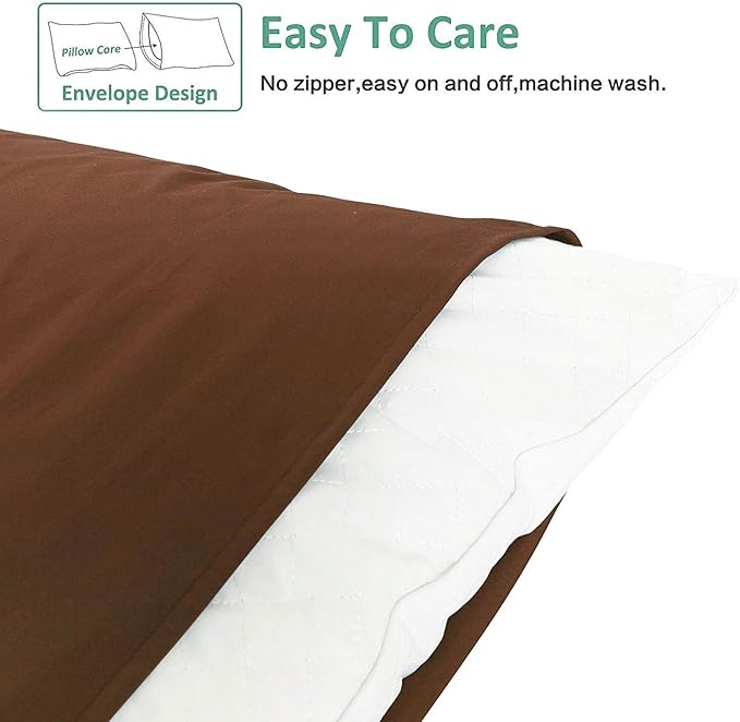 NTBAY Queen Pillowcase Set - 4 Pack Brushed Microfiber 20x30 Pillowcases - Soft, Wrinkle-Free, Fade-Resistant, Stain-Resistant, Brown Pillowcases with Envelope Closure - 20x30 Inches, Brown
