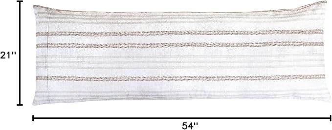 Elegant Comfort Ultra Soft 1-Piece Set Striped Print Pillowcases - 1500 Premium Hotel Quality Microfiber, Soft and Smooth Hidden Zipper Closure 1-Piece Pillow Covers - Body Pillowcase, Traci Linen