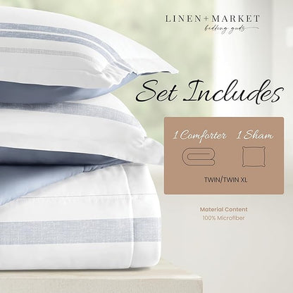Linen Market Reversible Twin Size Comforter Set (3 Piece) - Bring Luxury Home with Our Soft and Lightweight Down Alternative Comforter Twin Set - This Includes Your Twin Comforter and 2 Pillow Shams